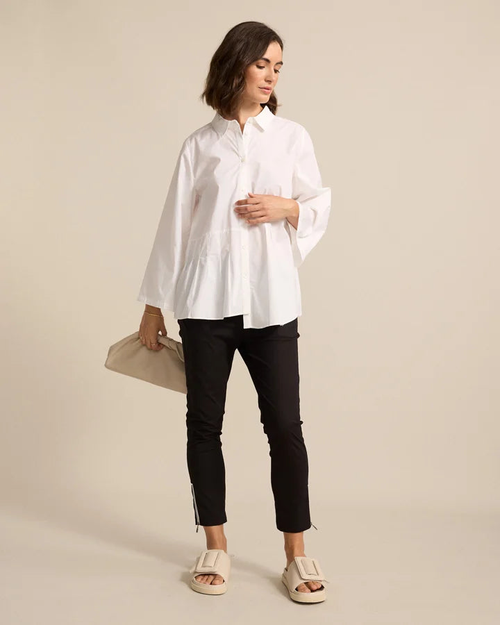 Marco Polo - Pleated Essential Shirt White- YTMS54644
