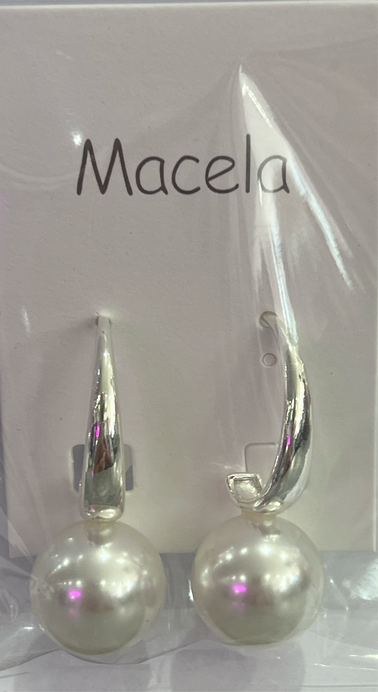 Macela Melbourne- Statement Pearl - Long Hook Earrings