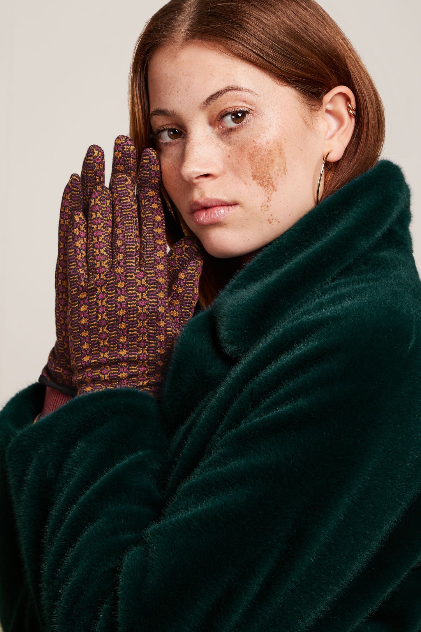 King Louie - Jacquard Knit Gloves in Pickle