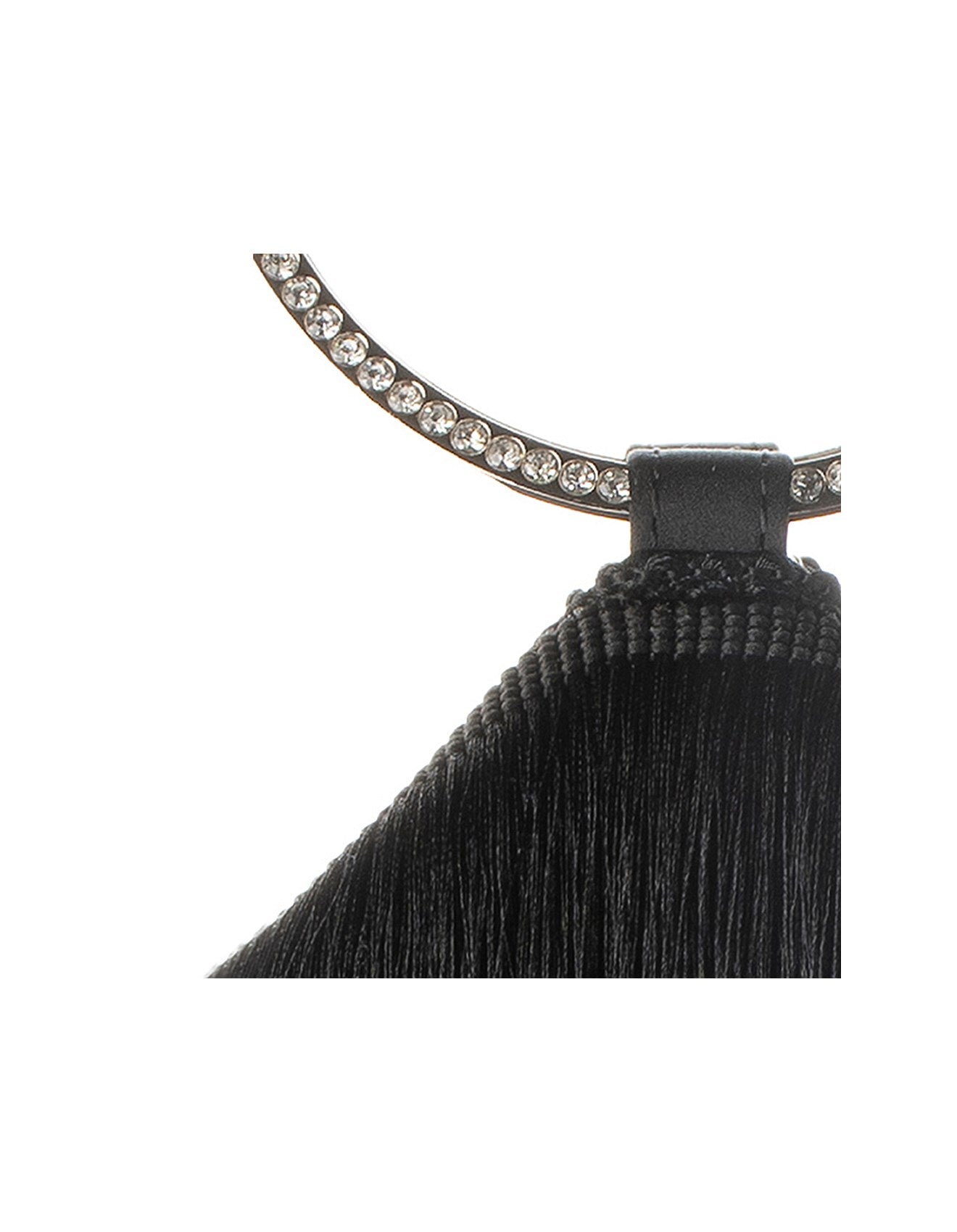 Olga Berg - PENOLA FRINGED BANGLE BAG - Black