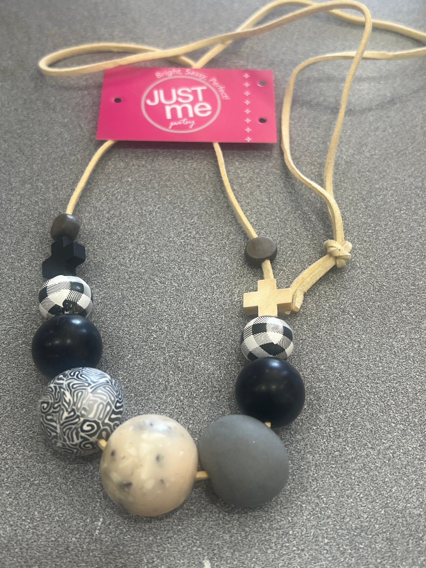 The Sister Label - Wood Stone & Gingham on Leather