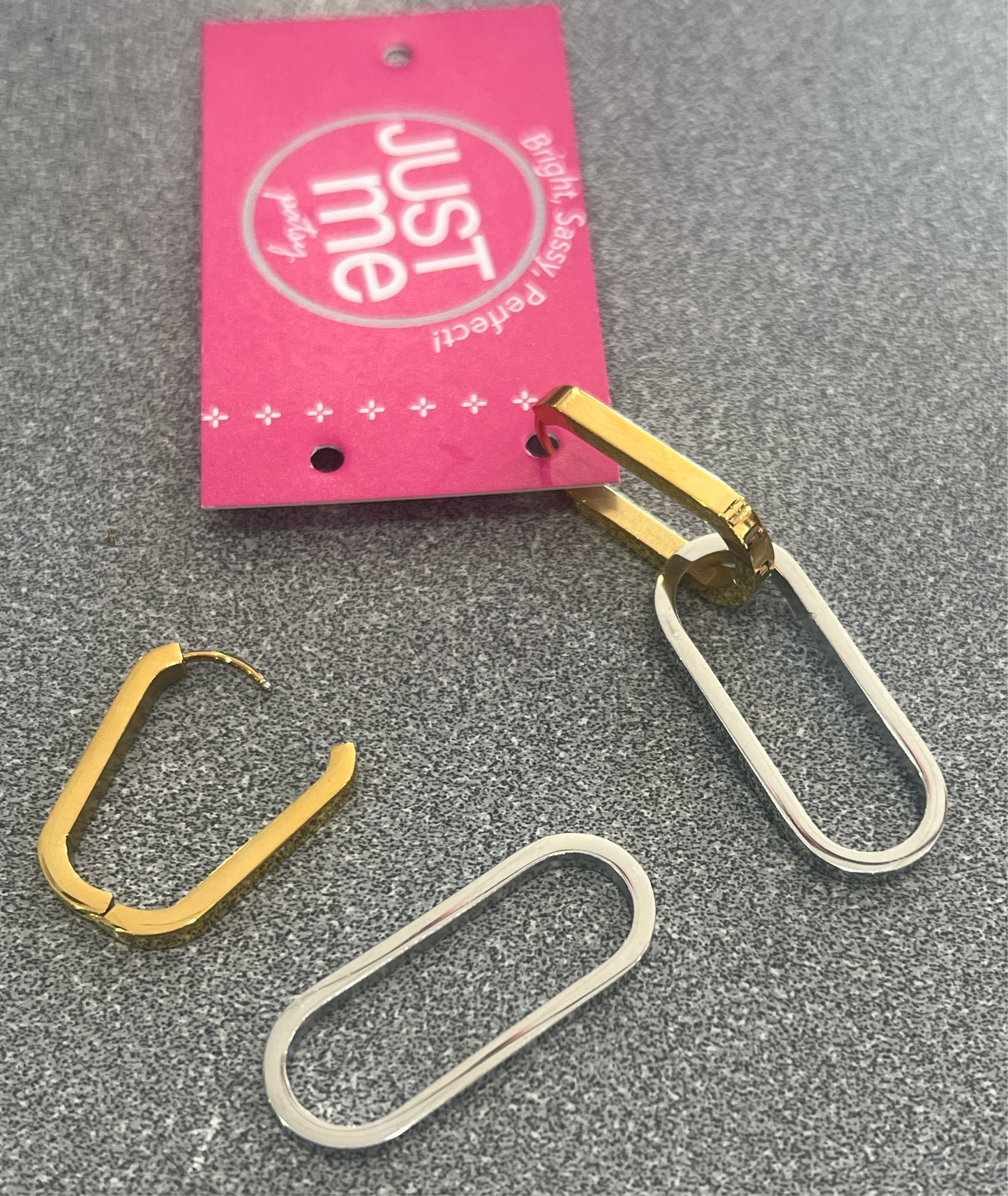 Bel-Eve Design Gold Convertible Earrings w Silver