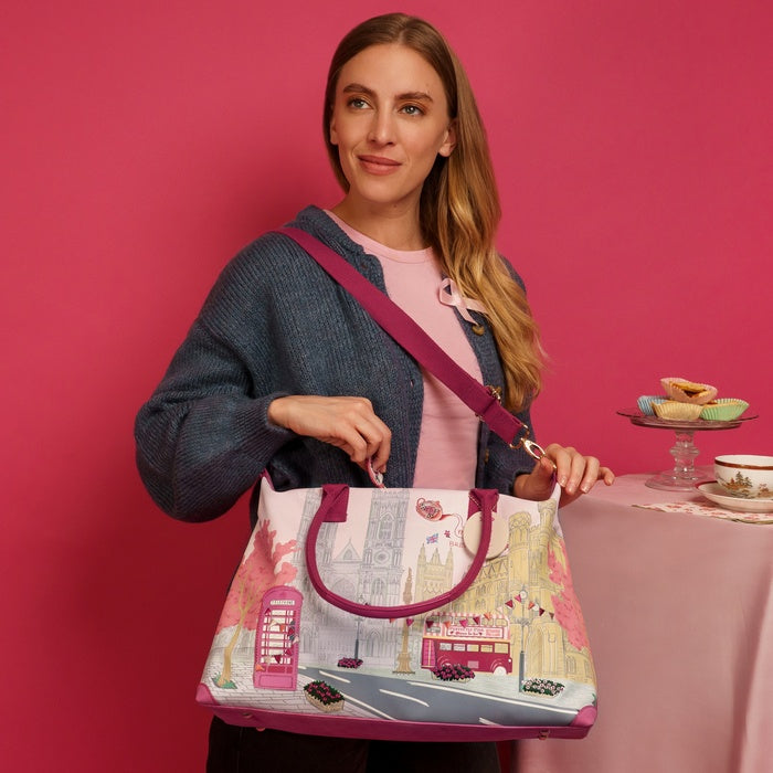 Vendula London Perfectly Pink Afternoon Tea Bus Bonnie Weekender Available Now