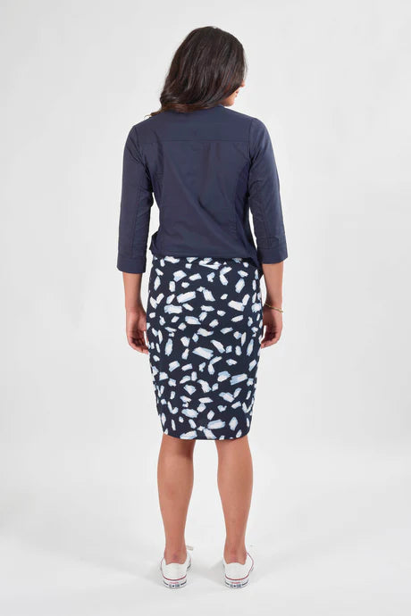 Vassalli - 7031P Shore - Poplin Pull On Comfort Skirt with Side Panel