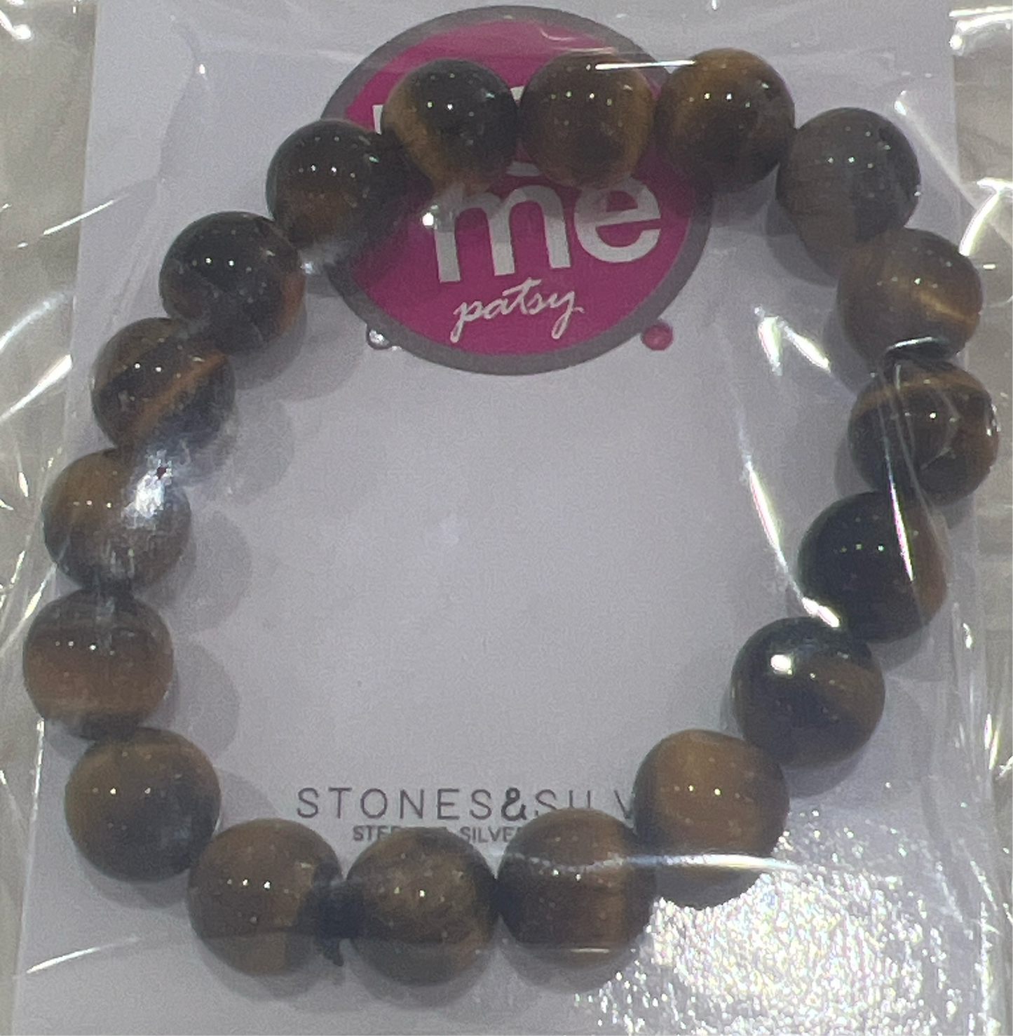 Stones & Silver Tigers Eye Stretch Bracelet