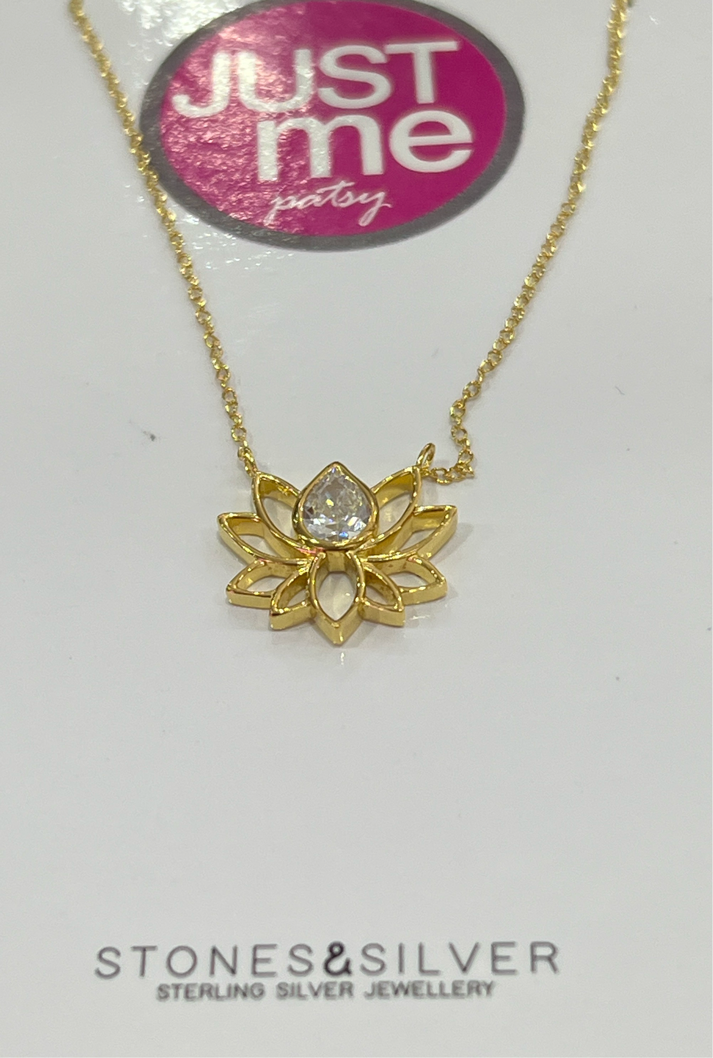 Stones & Silver Lotus with CZ