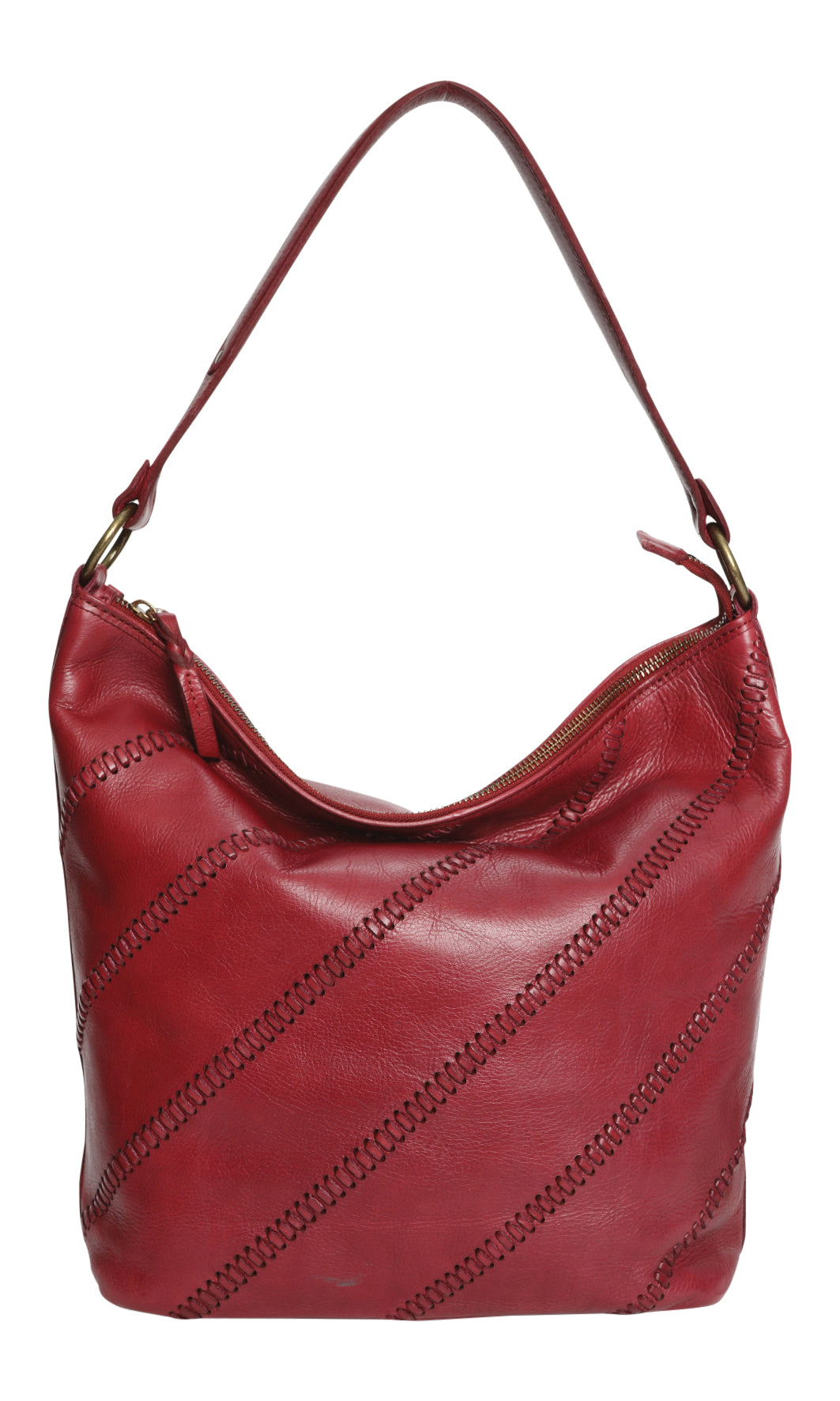 Modapelle Vintage Leather - Shoulder Bag in Cherry