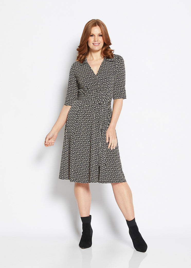 Philosophy Australia - 3/4 Sleeve Kate Dress - Signature Print Size 10