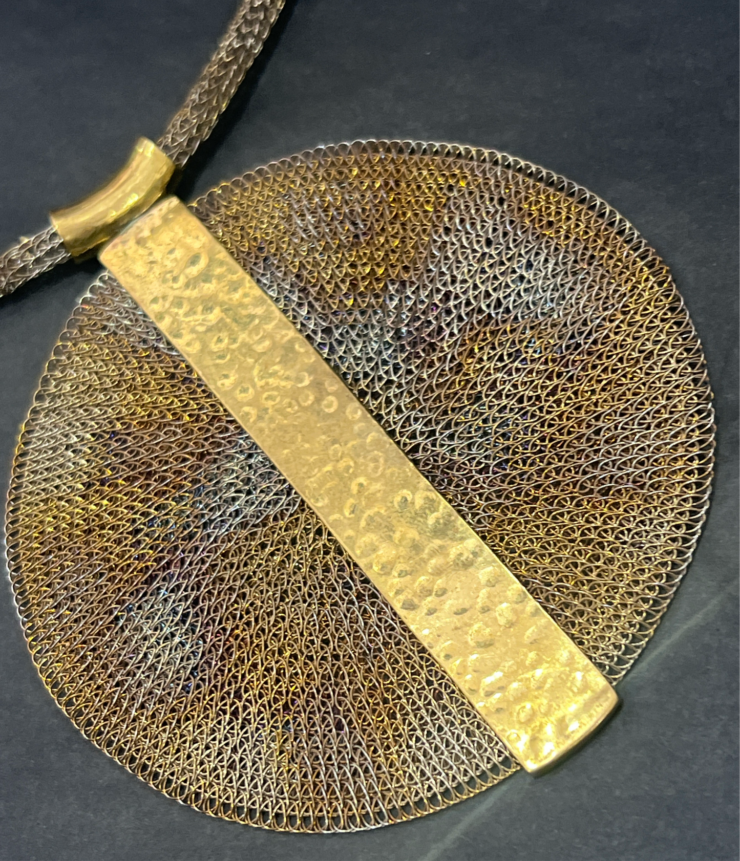 Bel-Eve Designs Handcrafted Vino Rainbow Mesh Pendant