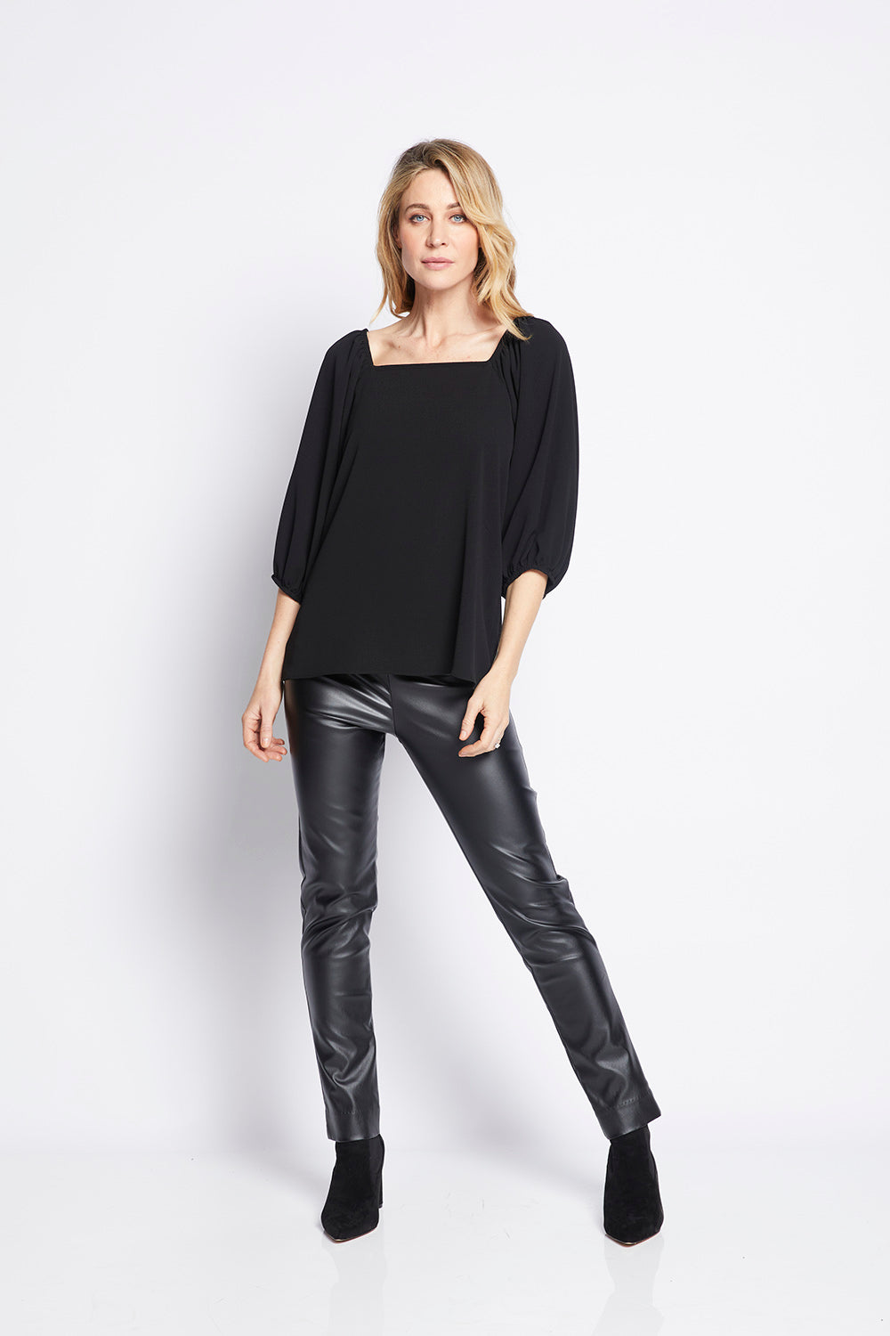 Philosophy Australia - Raven Coated Simple Pant in Black - RAVEN