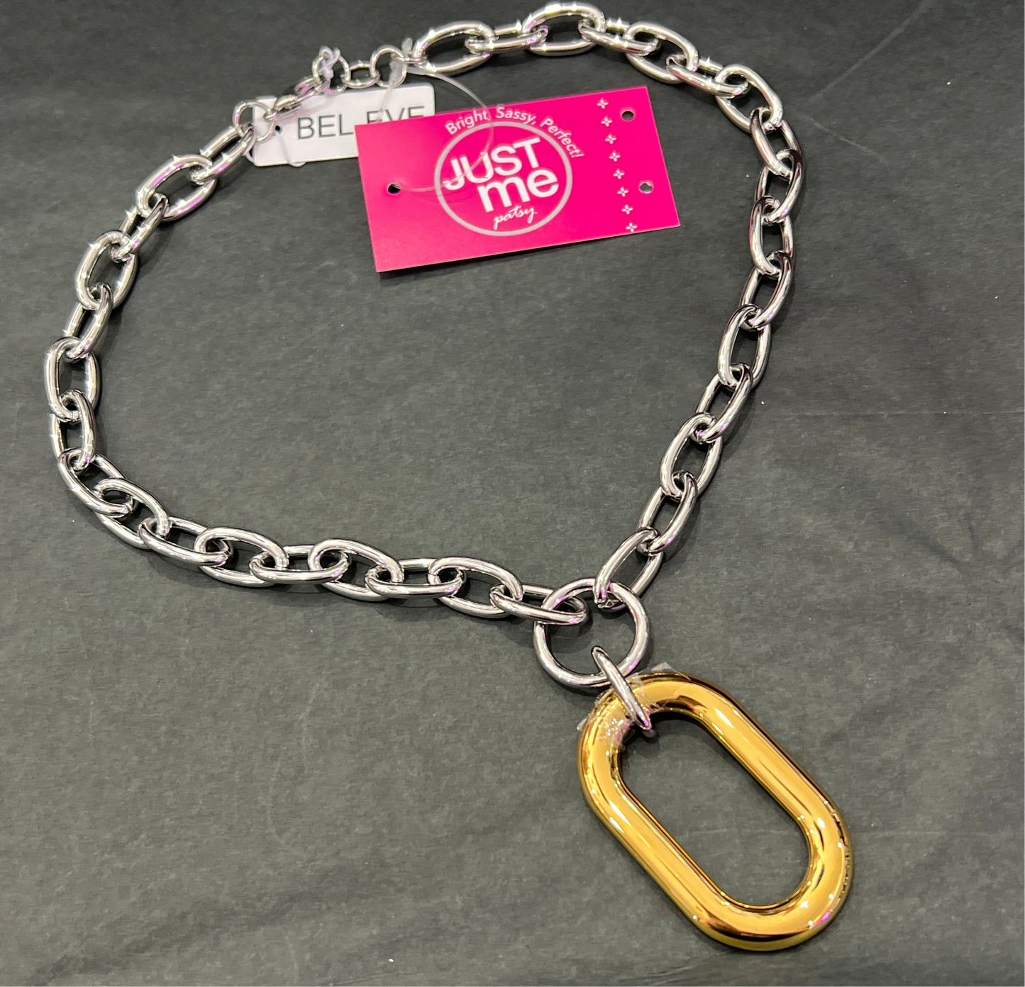 Bel-Eve Design Beauty Statement Necklace in Silver & Gold