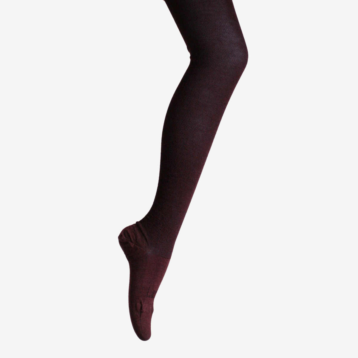 Lamington Merino Wool Tights Textured Knit - Currant