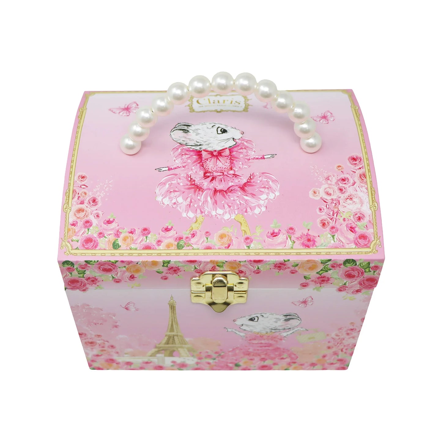 Claris The Chicest Mouse In Paris Pearl Musical Jewellery Box