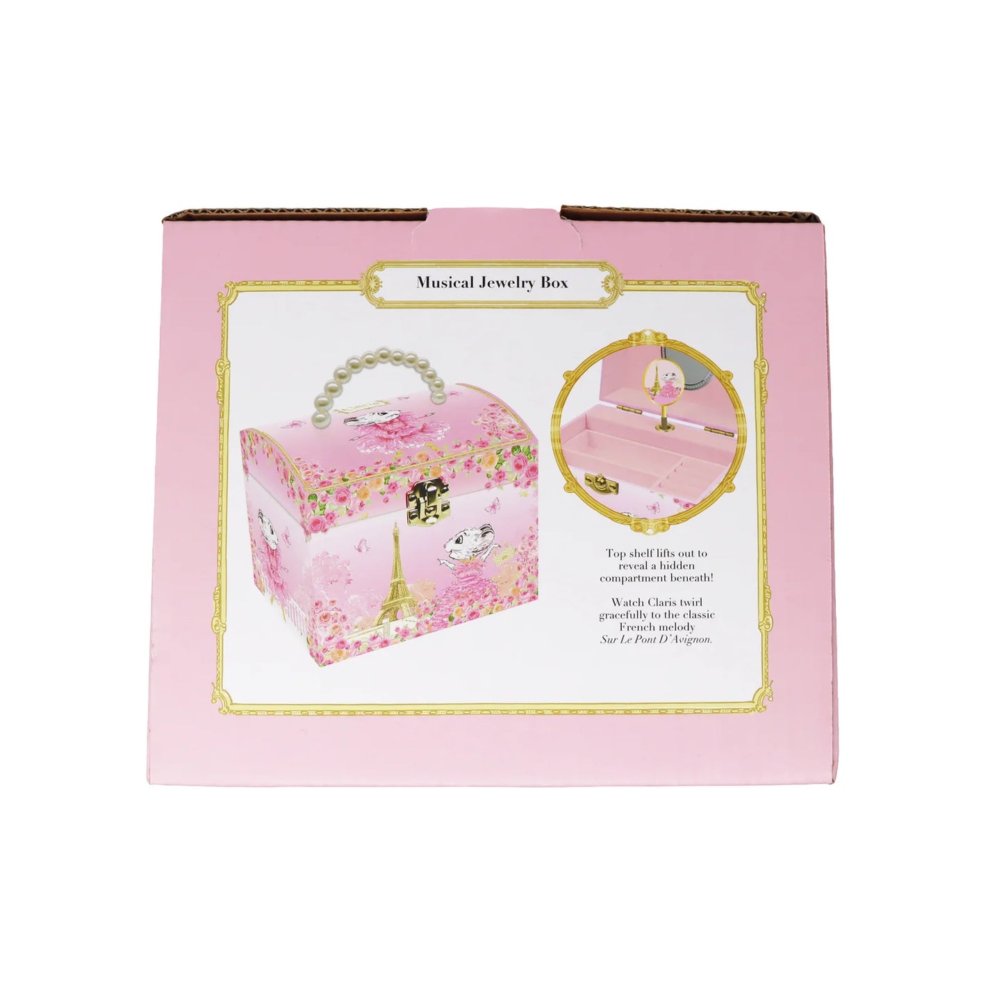 Claris The Chicest Mouse In Paris Pearl Musical Jewellery Box