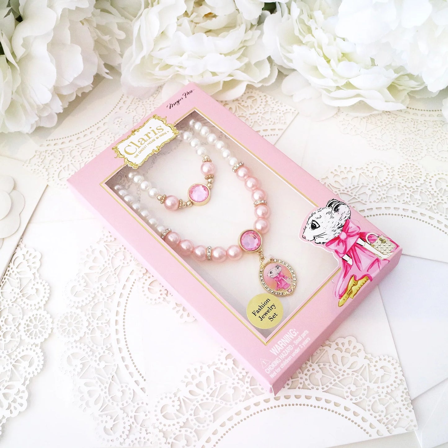 Claris The Chicest Mouse In Paris Magnificent Necklace & Bracelet Set