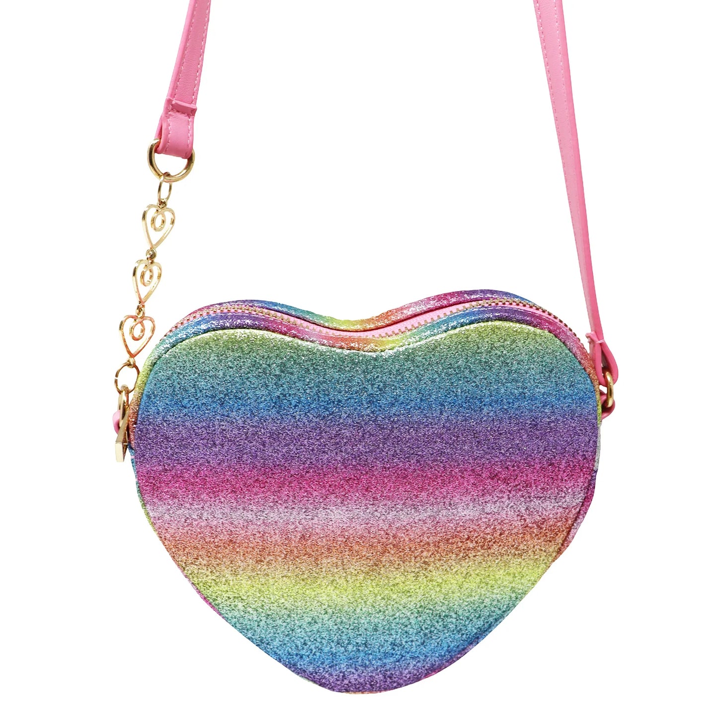 Pink Poppy Heart Crossbody Handbag