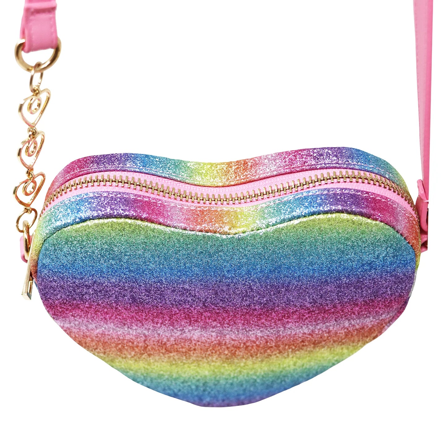 Pink Poppy Heart Crossbody Handbag