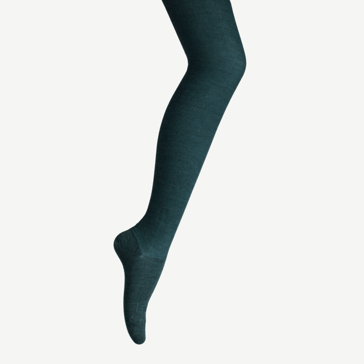 Lamington Merino Wool Textured Tights - Fern