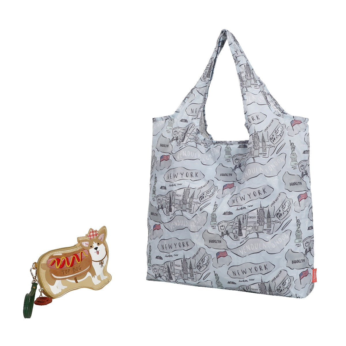 Vendula London - New York City Cats & Corgis Folding Shopper & Purse