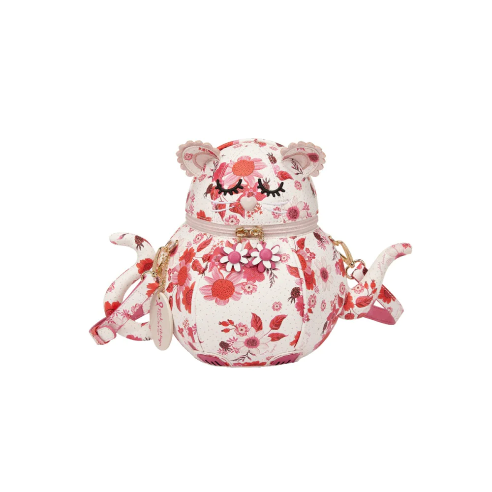 Vendula London Perfectly Pink Afternoon Tea Bus Kitty Teapot Handbag Available Now