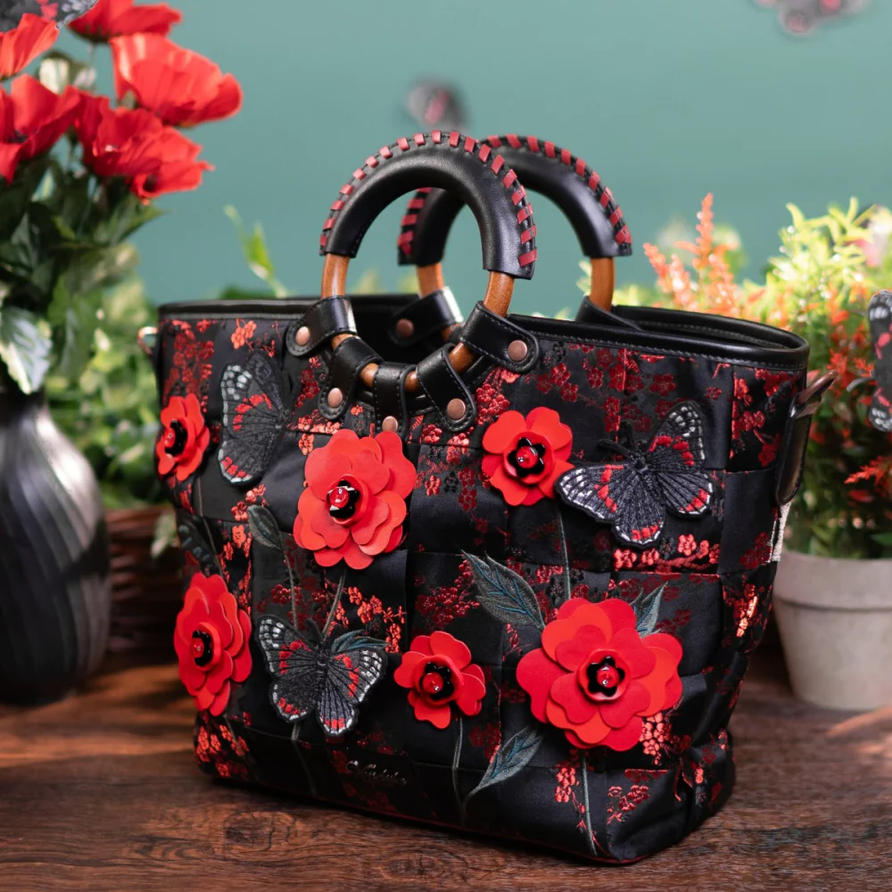 Vendula London Woven Butterfly Garden Large Ari Bag - Available Now