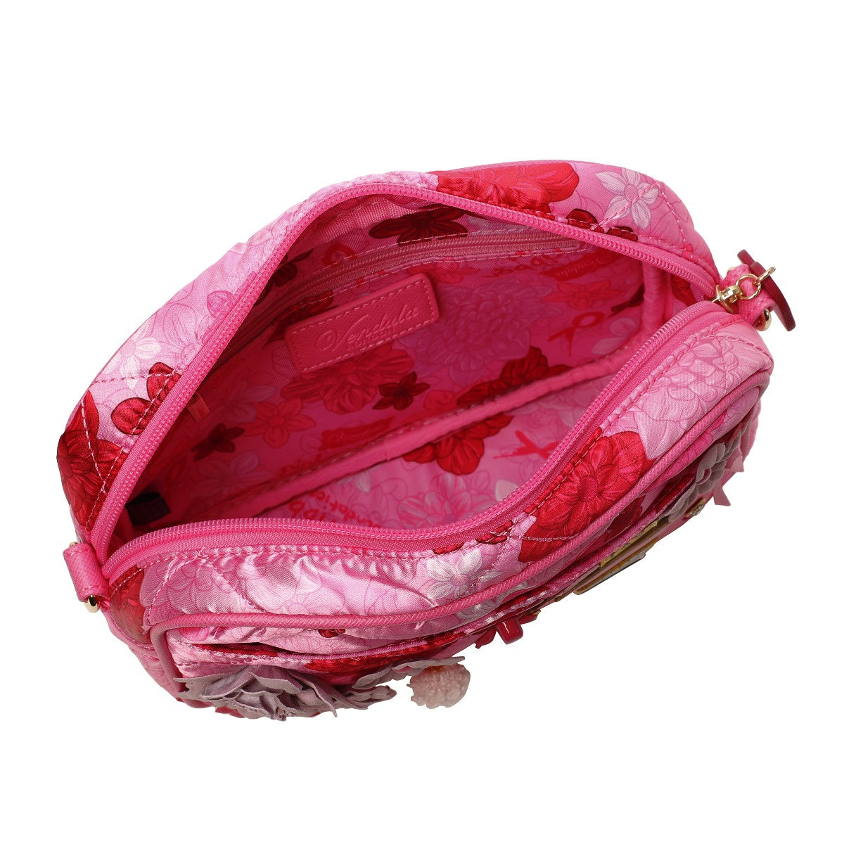 Vendula London - Pink Ribbon London Cats & Corgis Floral Camera Bag
