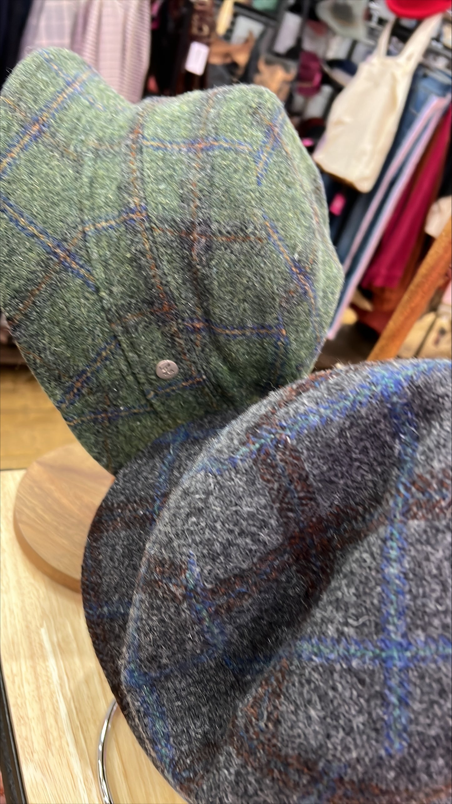 M BY FLECHET - NEW WOOL CHECK WALKING HAT - Bordeaux