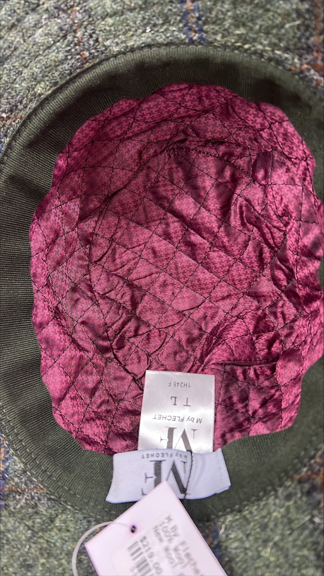 M BY FLECHET - NEW WOOL CHECK WALKING HAT - Bordeaux