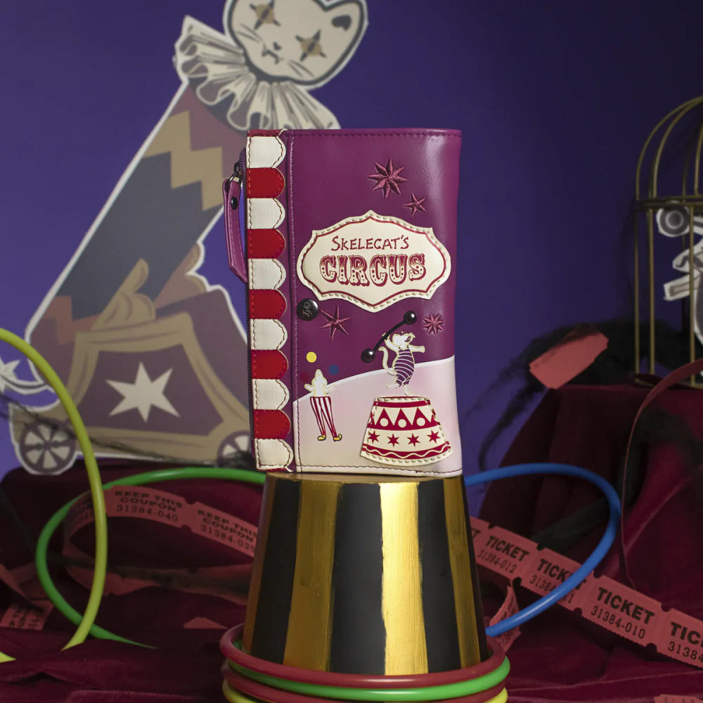 Vendula London Skelecat's Ghost Circus Compact Soft Folding Wallet Available Now
