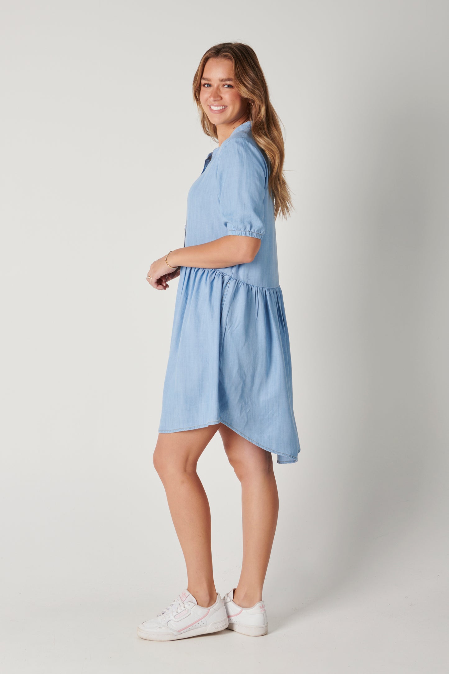 The Laboratory - Drop Back Dress in Chambray Blue | 123675