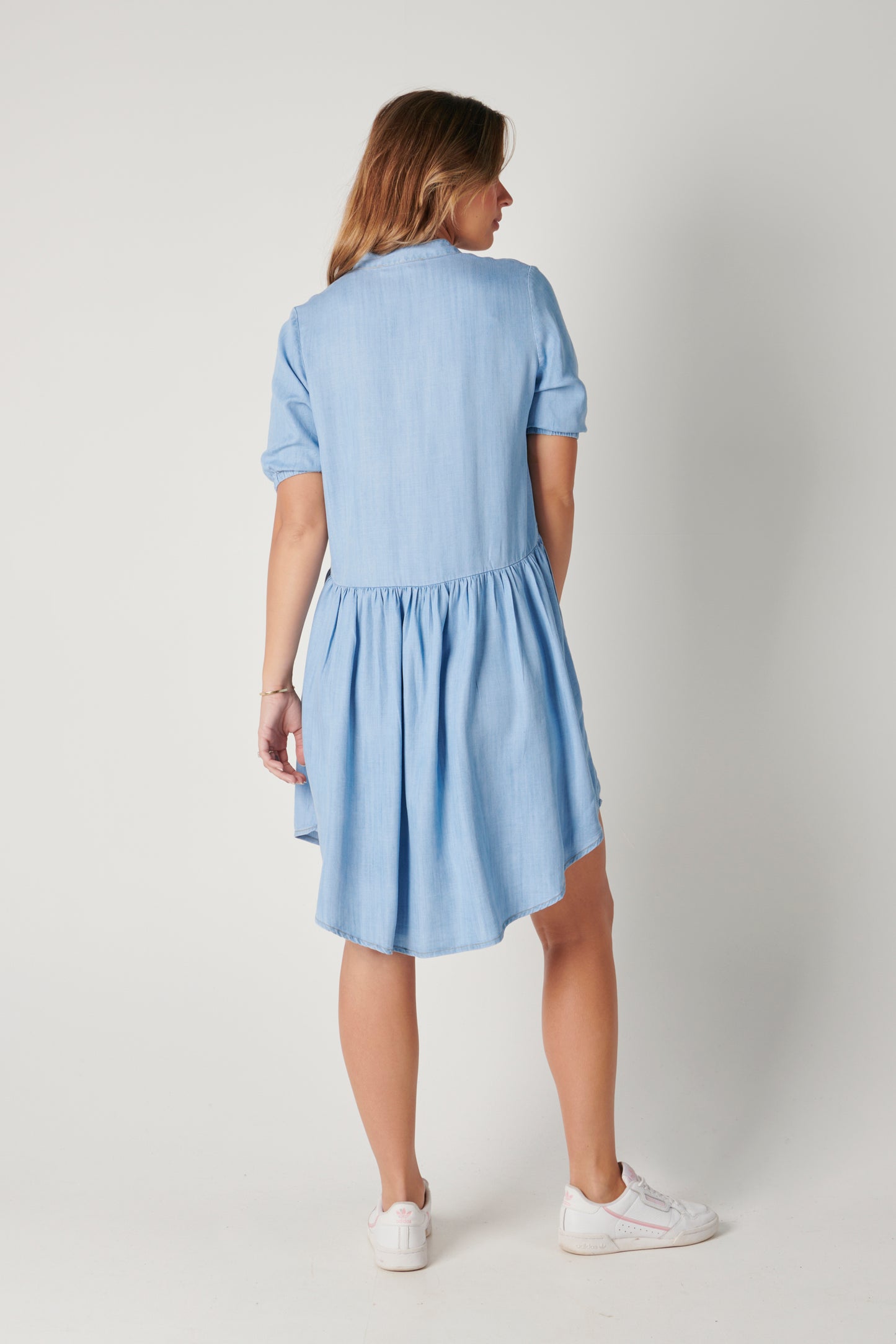 The Laboratory - Drop Back Dress in Chambray Blue | 123675