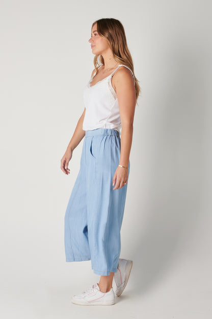 The Laboratory - Seam Front Culotte in Chambray Blue | 123679