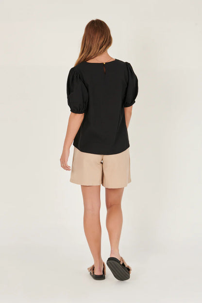 One Ten Willow - Panel Sleeve Top - Black