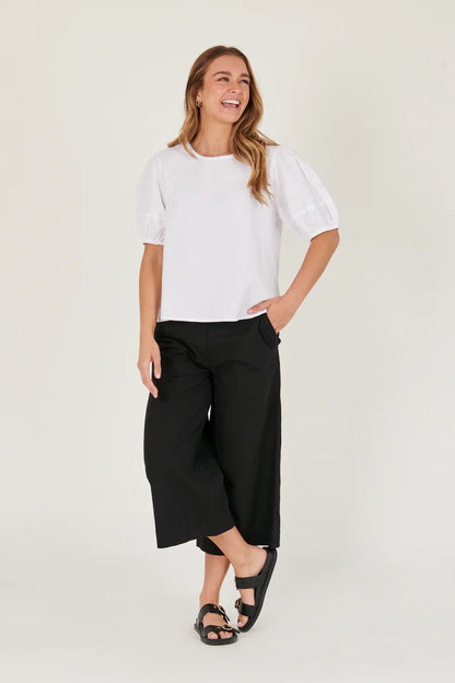 One Ten Willow - Panel Sleeve Top - White