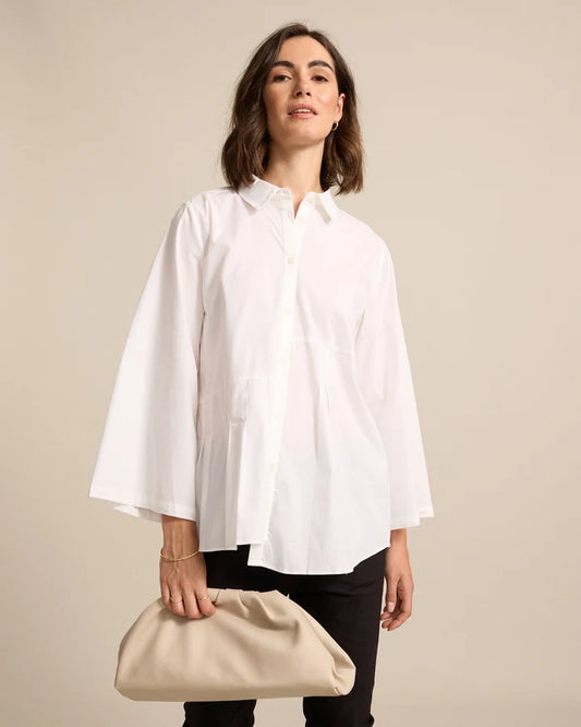 Marco Polo - Pleated Essential Shirt White- YTMS54644