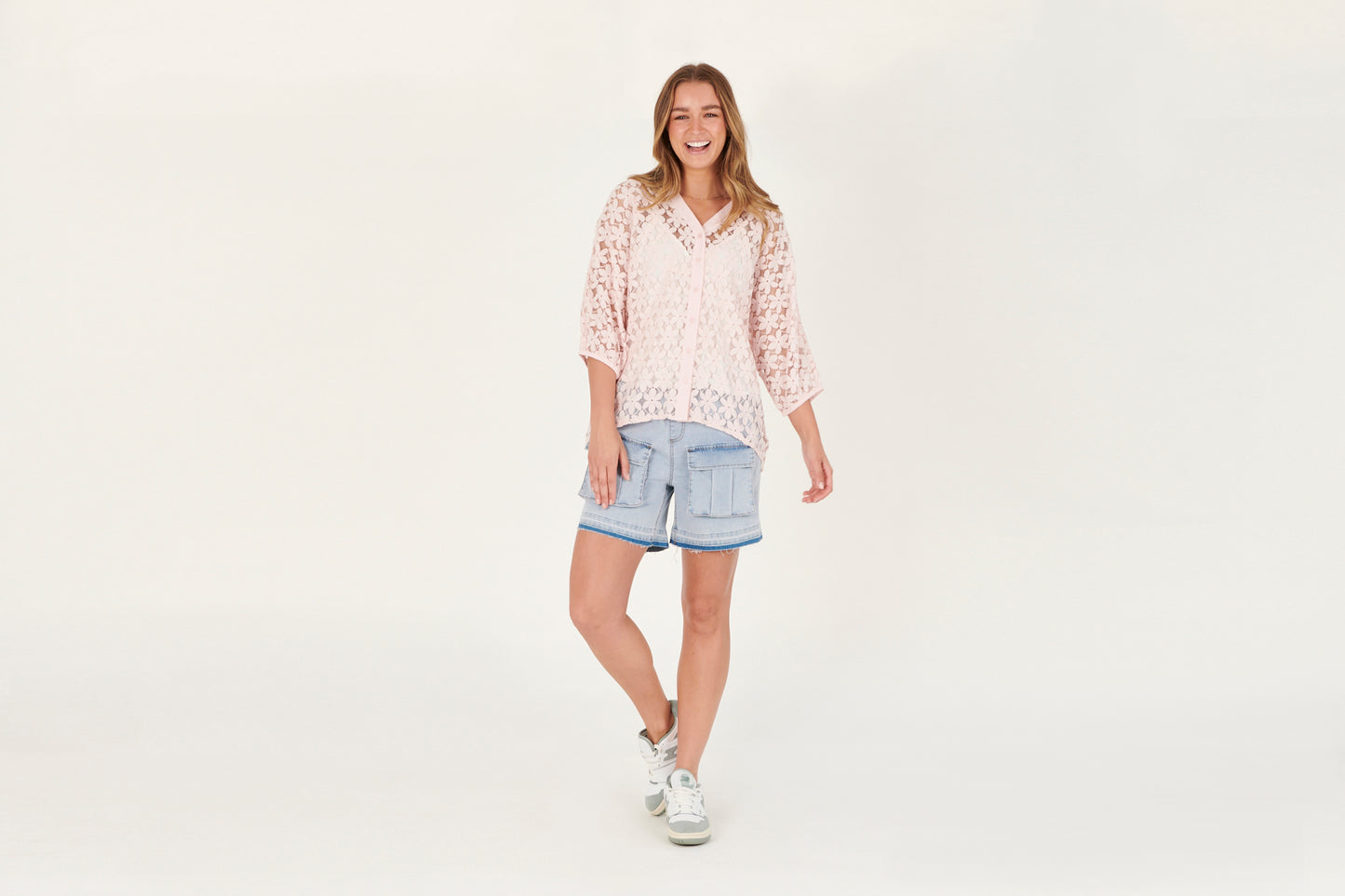 Ellis & Dewey - Batwing Blouse Soft Pink