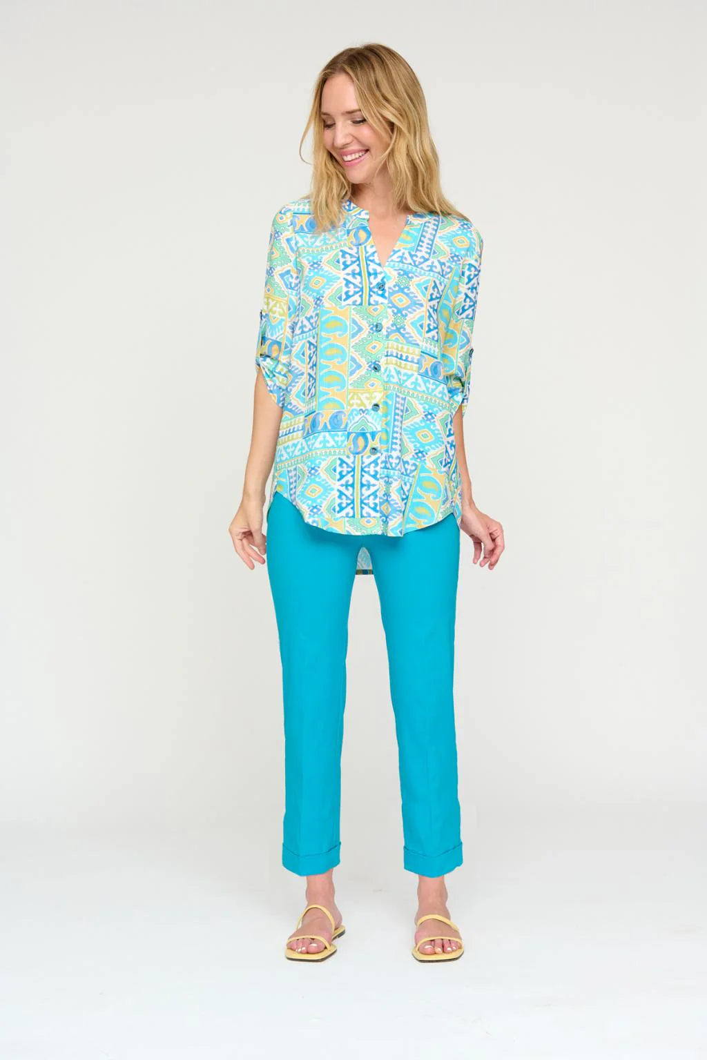 Tinta & Bariloche - Turquoise Batia Blouse