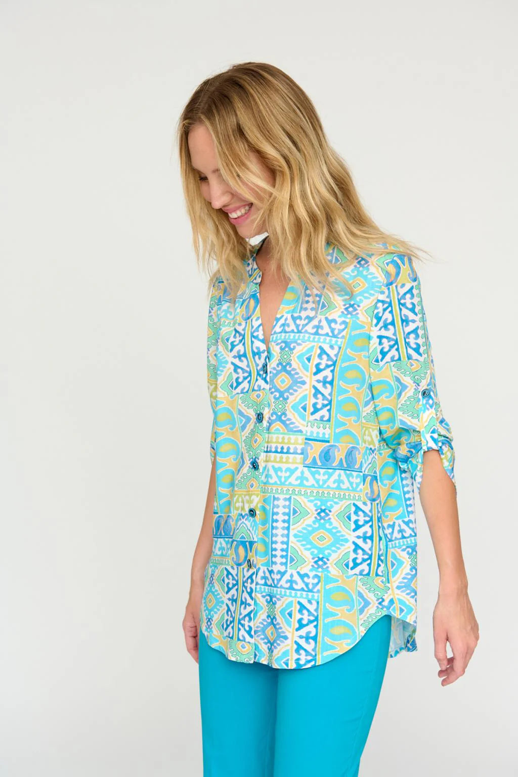 Tinta & Bariloche - Turquoise Batia Blouse