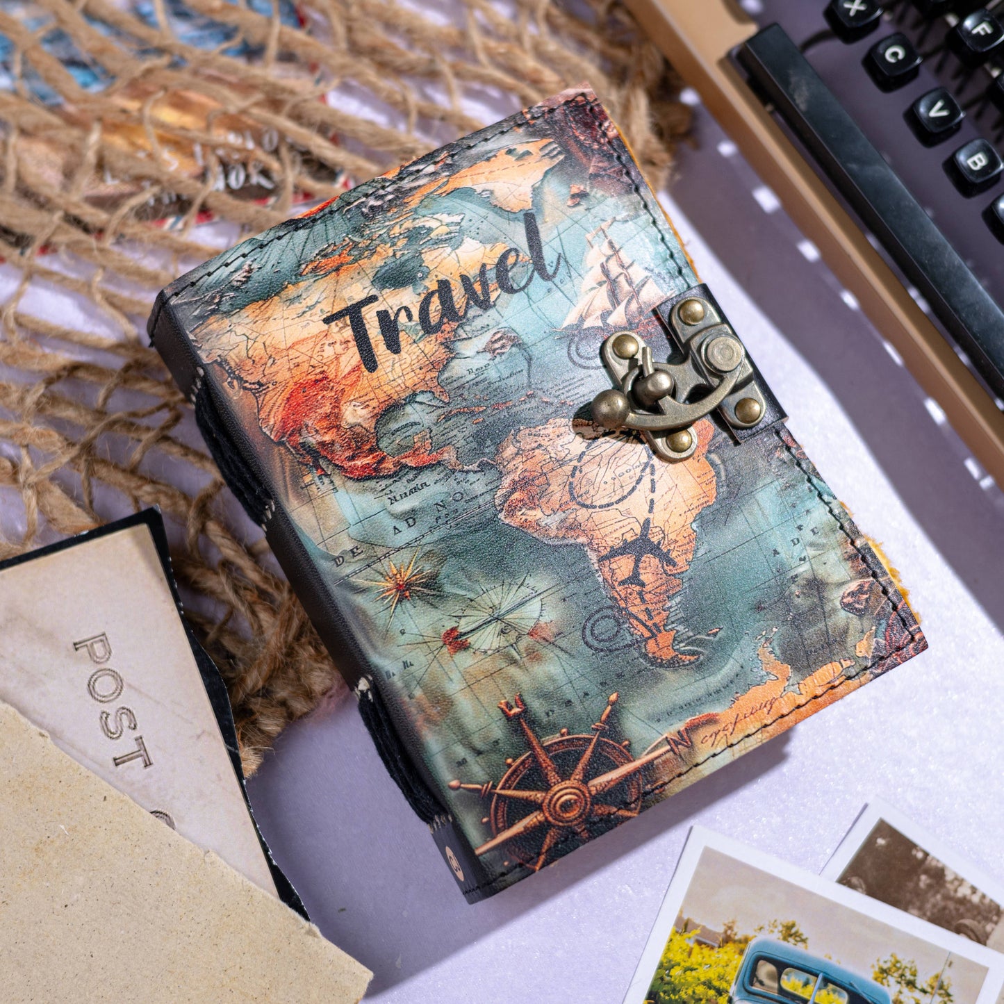 Vintage Leather Journal Notebook Diary for Travel Lovers - Lets embark on a Journey filled with new adventures and unforgettable memories x