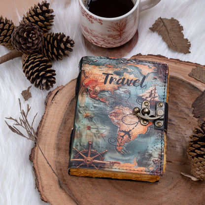 Vintage Leather Journal Notebook Diary for Travel Lovers - Lets embark on a Journey filled with new adventures and unforgettable memories x