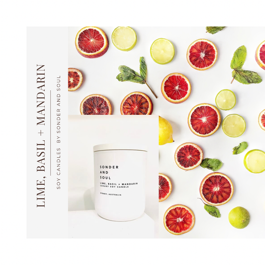Sonder & Soul - Lime, Basil + Mandarin Soy Candle