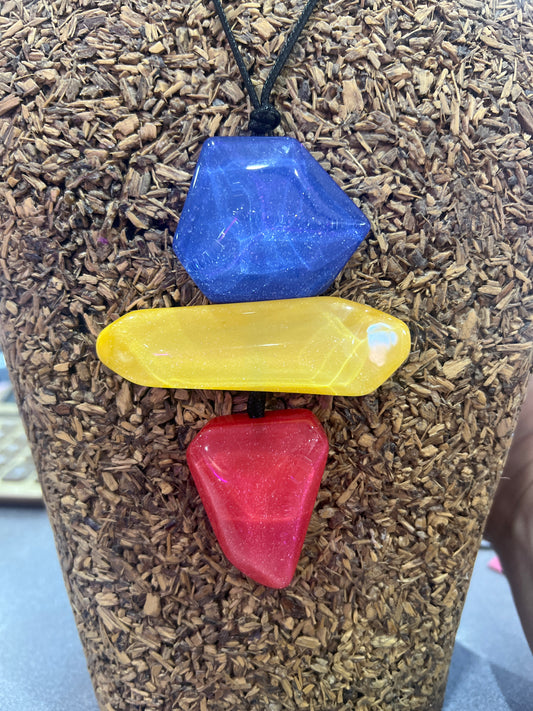 Bel-Eve Design Ann Resin on Leather Necklace
