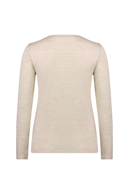 Vassalli - Merino Basic Long Sleeve Crew Neck Top Coconut Marle 4241