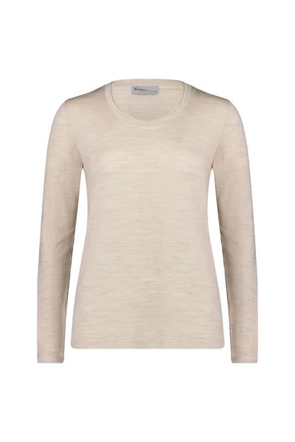 Vassalli - Merino Basic Long Sleeve Crew Neck Top Coconut Marle 4241