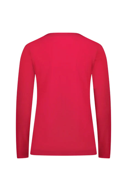 Vassalli - Merino Basic Long Sleeve Crew Neck Top Ruby 4241