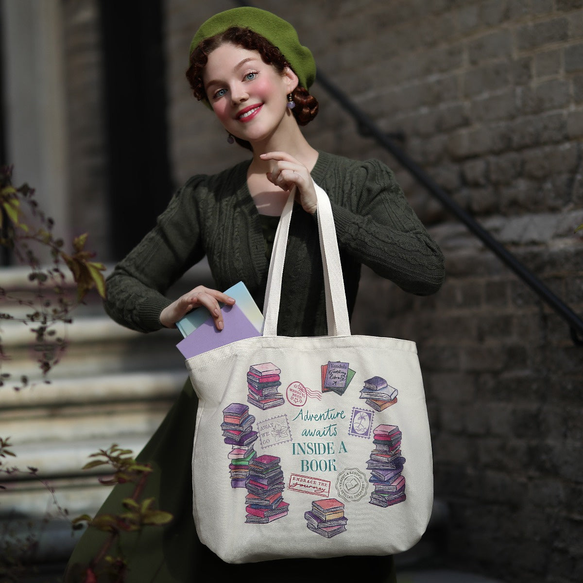 Vendula London - Travelling Library Canvas Tote Bag