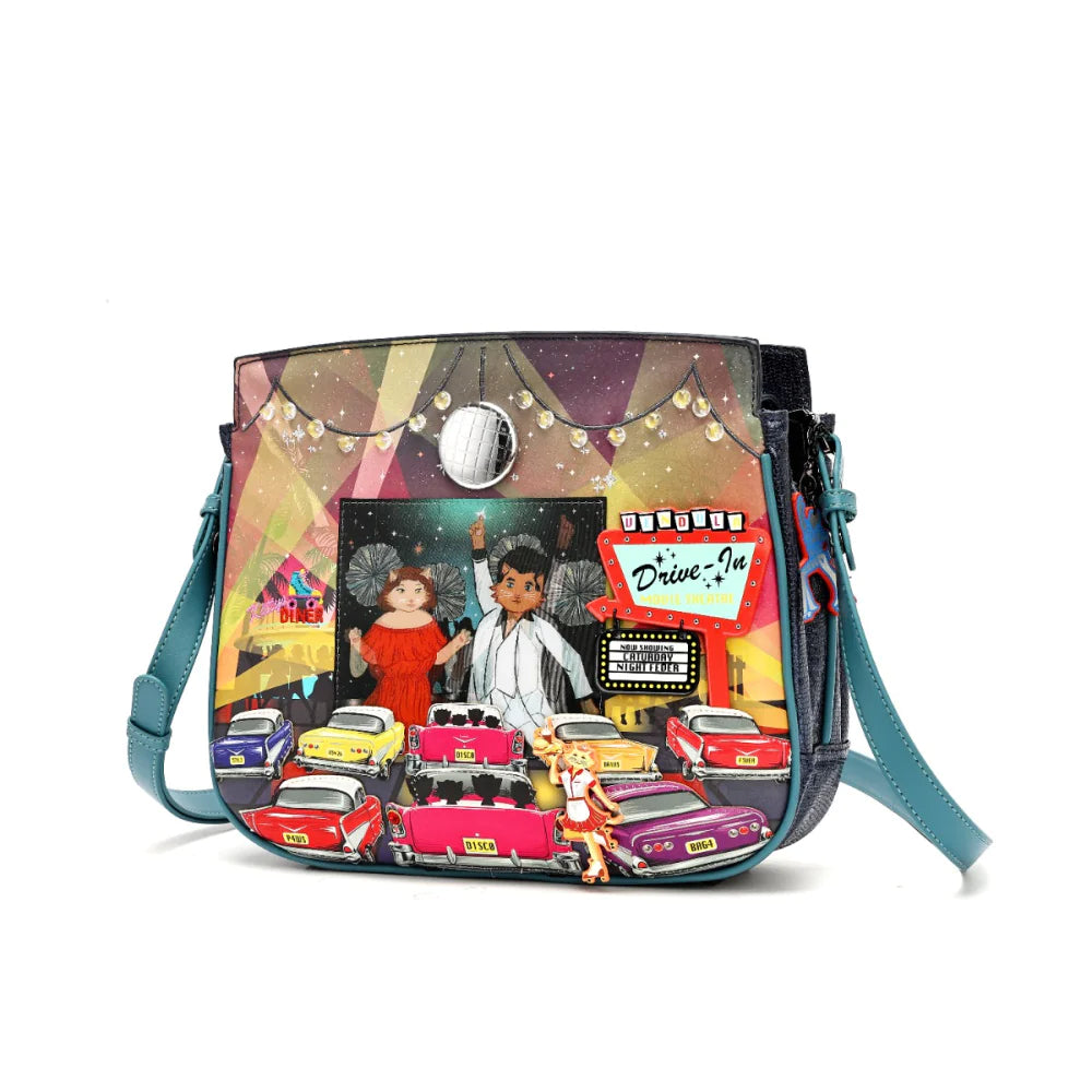 Vendula London Kitty’s Caturday Night Fever Heather Crossbody Bag