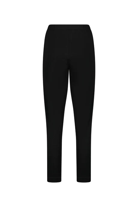 Vassalli - 100% Merino Relaxed Pull On Pant with Half Elastic Cuff Black 5956