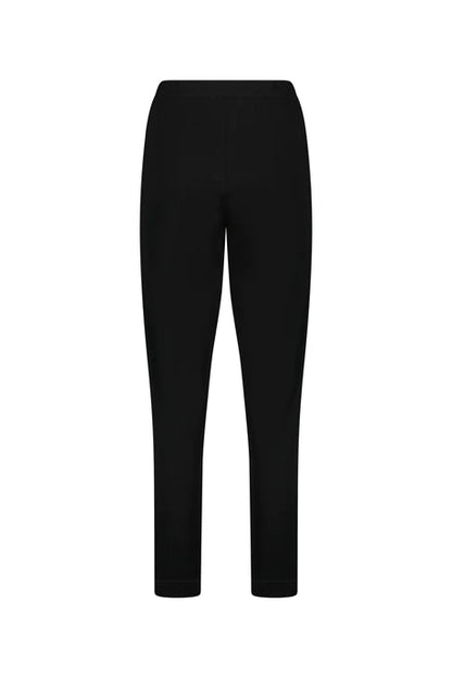 Vassalli - 100% Merino Relaxed Pull On Pant with Half Elastic Cuff Black 5956