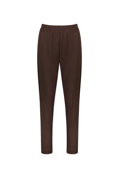 Vassalli - 100% Merino Relaxed Pull On Pant with Half Elastic Cuff Espresso 5956